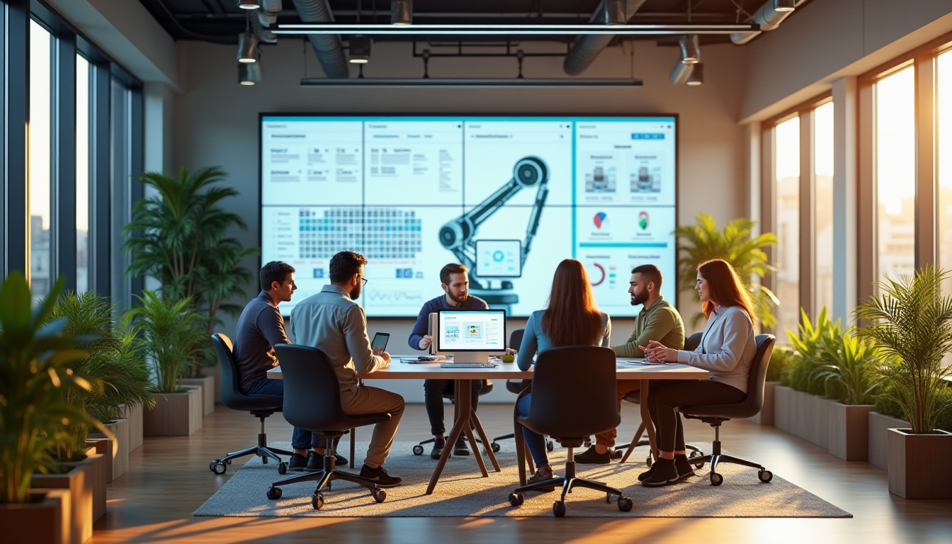 A team collaborating in the on-site innovation centre