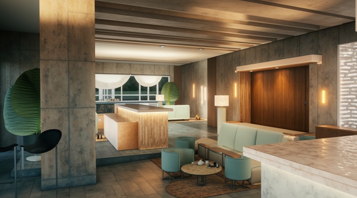 Lounge seating and the nutrition bar