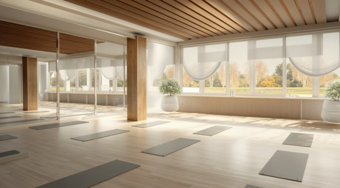 Movement studio with oak floor and mats